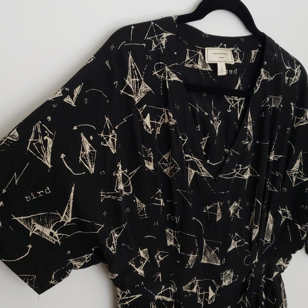 Silk origami print dress - Picture 1 of 12